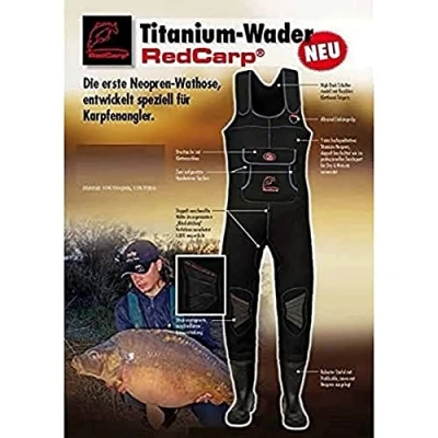 Abbildung von Behr Neoprene Waders Red Carp Size 45/46 + Bag Belt! Wathose