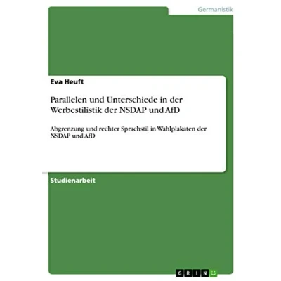 Abbildung von Parallelen und Unterschiede in der Werbestilistik NSDAP AfD: Abgrenzung rechter Sprachstil Wahlplakaten AfD