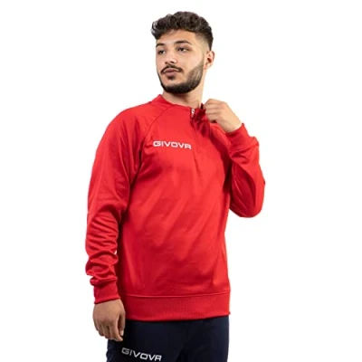 Abbildung von Givova Herren Maglia Tecnica (Half Zip) 500 Sweatshirt, Rot, 4XS