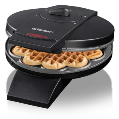 Abbildung von Cloer 1620 Waffeleisen für klassische Herzwaffeln, 930 W, Waffelgröße 15,5 cm, stufenlos wählbarer Bräunungsgrad, schwarz