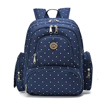 Abbildung von Wickelrucksack Wickeltaschen Mutter Rucksäcke inklusive Wickelauflage, Taschenbefestigungssystem für den Kinderwagen (Blau Punkt)