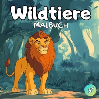 Abbildung von Wildtiere Malbuch: Tier Malbuch 50 Fantastische Designs für Kinder ab 5 Jahren