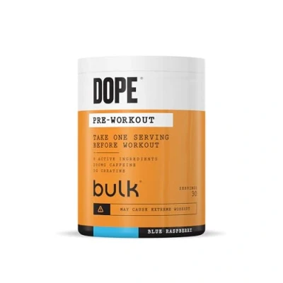 Abbildung von Bulk Dope Pre Workout Pulver Blue Himbeere 3g Creatine per Serving 200mg Caffeine Citrulline Malate &amp; Arginine AKG Beta Alanine Energy, Focus Performance 510g Supplement