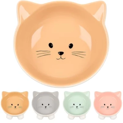 Abbildung von Flamingo Fress und Trinknapf Puzi Taupe 125ml, Glasierte Keramik, Langlebig Stilvoll, Sehr Beliebt für Katzen!