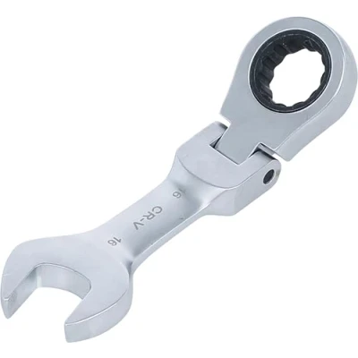 Abbildung von BGS 6916 Ratschenring Maulschlüssel kurz 125 mm abwinkelbar SW 16 Ratschenschlüssel feinverzahnt, CV Stahl