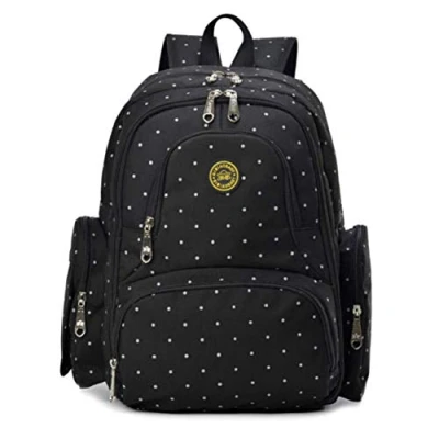 Abbildung von Wickelrucksack Wickeltaschen Mutter Rucksäcke inklusive Wickelauflage, Taschenbefestigungssystem für den Kinderwagen (Schwarzer Punkt)