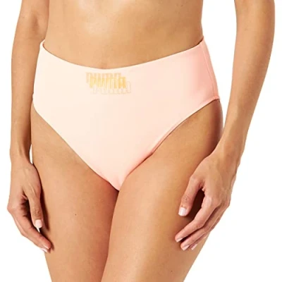 Abbildung von PUMA Damen Swimwear High Waist Brief Schwimm Slips, Peach Combo, S EU