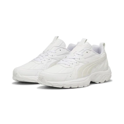 Abbildung von Puma Milenio Tech Leather Sneakers Unisex Schuhe White/Feather Gray Größe: 36