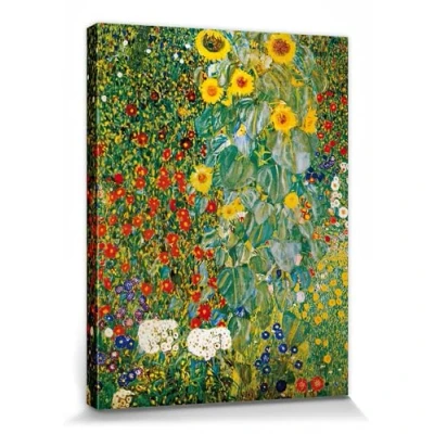 Abbildung von 1art1 Gustav Klimt Poster Bauerngarten Mit Sonnenblumen, 1905 06 Bilder Leinwand Bild Auf Keilrahmen XXL Wandbild Kunstdruck Als Leinwandbild 80x60 cm