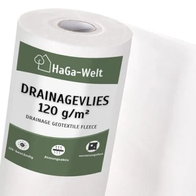 Abbildung von HaGa Bodenschutzvlies DRAINAGEVLIES in 0,5m Br. Filter Drainage, Drainage Geotextilvlies, Faservlies, Trennvlies, Vlies, Kiesunterlage