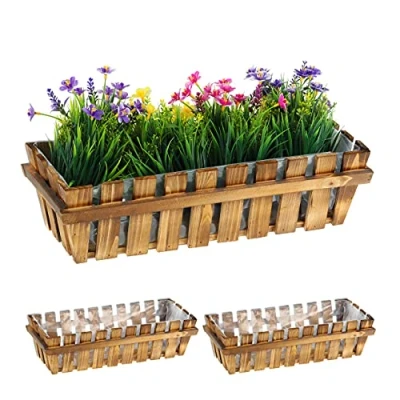 Abbildung von relaxdays Blumenkasten Holzzaun 3er Set