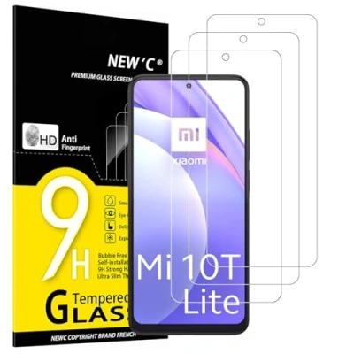 Abbildung von NEW&#039;C 3 Stück, Panzer Schutz Glas für Xiaomi Mi 10T Lite 5G, Frei von Kratzern, 9H Härte, HD Displayschutzfolie, 0.33mm Ultra klar, Ultrabeständig