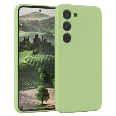 Abbildung von EAZY Case Silikonhülle für Samsung Galaxy S23 Hülle Silikon Grün weich stoßfeste Handyhülle Schutzhülle mit Kameraschutz Dünn Premium Schutz Cover TPU Phone Bumper in Piniengrün