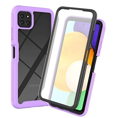 Abbildung von XINNI Hülle für Samsung Galaxy A22 5G, 360 Grad Stoßfeste Schutzhülle mit Integriertem Bildschirmschutz, Robuster Bumper Outdoor Full Body Case, Helles Lila