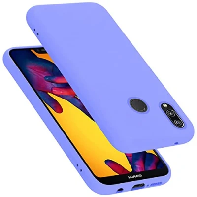 Abbildung von Cadorabo Hülle kompatibel mit Huawei P20 LITE 2018 / NOVA 3E Handyhülle für Case aus flüssigem Silikon stoßfeste dünne TPU Schutzhülle Liquid HELL LILA