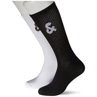 Abbildung von Jack &amp; Jones Men&#039;s JACSOLID Tennis 5 Pack Socks, White/Pack:White White Black Black, ONE Size