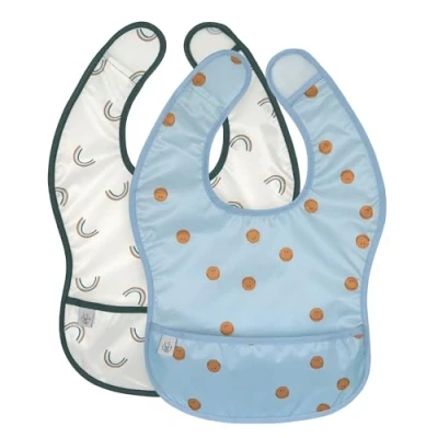 Abbildung von LÄSSIG Baby Lätzchen Set 2 Stk. mit Auffangschutz wasserabweisend Klettverschluss/Happy Rascals Smile