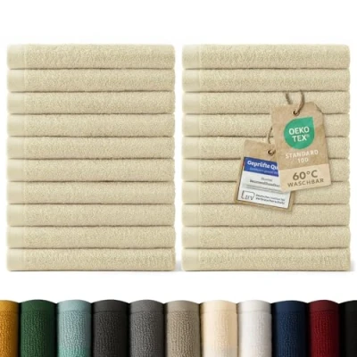 Abbildung von Blumtal Gästehandtücher 30x30cm weich und saugstark, Frottee (24 St), 12er 24er Set, 100% Baumwolle