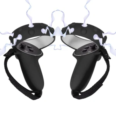 Abbildung von Digicharge Silikon Controller Griff für Oculus Quest 2 Touch Abdeckungen, Schutzringabdeckung Oculus/Meta VR Griff, Anti Drop Schutzhülle mit verstellbarer Handschlaufe