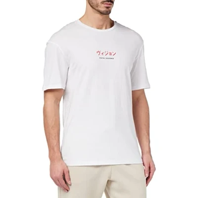 Abbildung von Jack &amp; Jones Men&#039;s JCOONO Tee SS Crew Neck T Shirt, White/Fit:Relaxed, XL