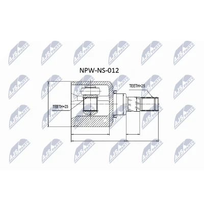 Abbildung von NTY NPW NS 012 Gelenksatz getriebeseitig NISSAN: Almera II Schrägheck, Primera Limousine, Hatchback