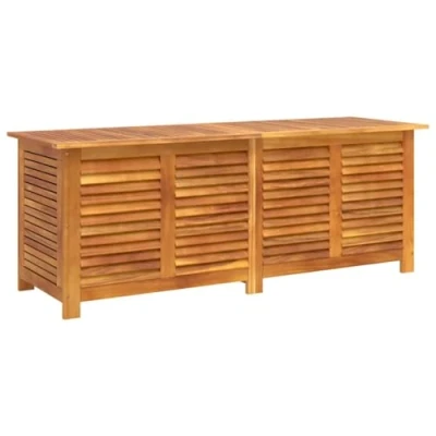 Abbildung von vidaXL Gartenbox mit Lüftungsschlitzen, Gartentruhe viel Stauraum, Auflagenbox wasserfester Innentasche, Beistelltisch Kissenbox, Massivholz Akazie