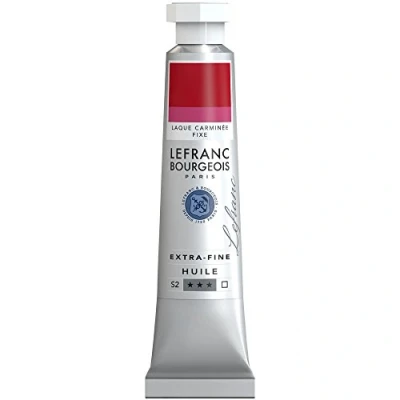 Abbildung von Lefranc Bourgeois 404947 extra feine Ölfarbe in Künstlerqualität aus hochwertigen Pigmenten, lebendige Farben, hohe Lichtechtheit, 20ml Tube Karmesinlack Farbton