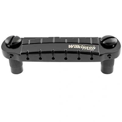 Abbildung von Wilkinson M Series 52mm Pre set Wraparound Steg Bridge für Les Paul SG Junior Special Style E Gitarre, Schwarz