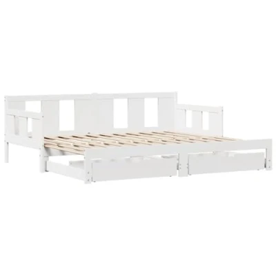 Abbildung von vidaXL Bett Tagesbett Ausziehbar mit Schubladen ohne Matratze Weiß 80x200cm