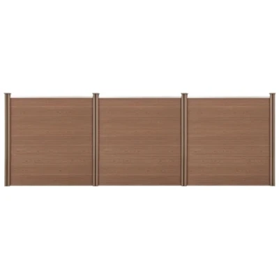 Abbildung von neu.holz WPC Gartenzaun mit Pfosten 183x531cm Braun Sichtschutz Windschutz Lamellenzaun Zaun
