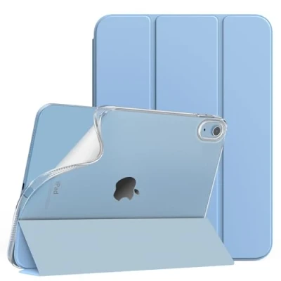 Abbildung von TiMOVO Hülle Kompatibel mit iPad 10 Generation 10,9 Zoll 2022, Dreifach Gefaltet PU Leder Schutzhülle Weich TPU Rückhülle, Auto Schlaf/Aufwach Case für 10, Sonnig Himmelblau