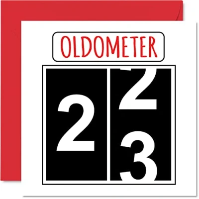 Abbildung von Stuff4 Lustige Karten zum 23. Geburtstag für Männer und Frauen Oldometer Glückwunschkarte Sohn, Tochter, Bruder, Schwester, Enkel, Enkelin, Nichte, 145mm Grußkarten