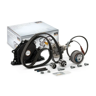 Abbildung von HEPU PK06691 Wasserpumpe + Zahnriemensatz schaltbare Wasserpumpe, mit Schrauben VOLKSWAGEN: Golf 7 Schrägheck, Variant, Passat B8 Variant