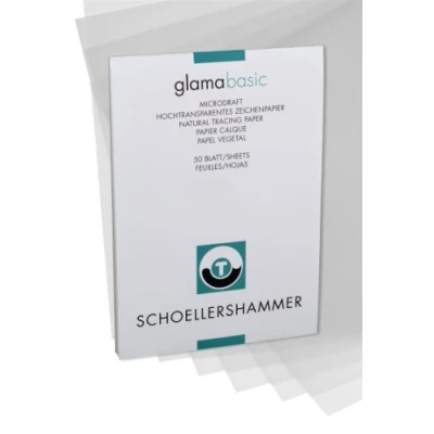 Abbildung von Honsell 25503 Schoellershammer Glama Microdraft hochtransparentes Zeichenpapier, DIN A3 Block mit 50 Blatt, 110 115 g/m², für technische Zeichnungen, Skizzen Bleistift, Filzstift, Tusche