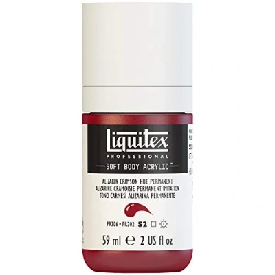 Abbildung von Liquitex 8870345 Professional Acrylfarbe Soft Body Künstlerfarbe in cremiger deckender Konsistenz, hohe Pigmentierung, lichtecht &amp; alterungsbeständig, 59ml Flasche Karmesinrot Permanent Imit.