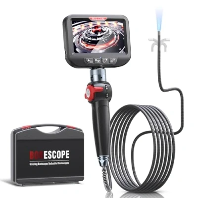 Abbildung von Ralcam Endoskopkamera mit Licht Endoscope Camera Endoskop 8,5 mm Inspektionskamera 4,3&quot; HD 1080P Rohrkamera, Kameras 10 LED, IP67 Wasserdicht 2M Halbstarre Kabel Teleskopkamera Kfz Werkzeug
