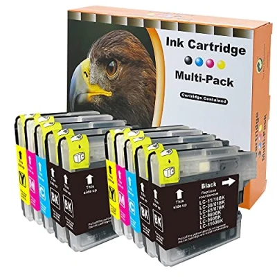 Abbildung von 10x Druckerpatronen Kompatibel zu Brother LC1100 LC980 für DCP 145C 185C 195C 163C 165C MFC 250C 365CN 373CW 375CW 490CW 5490CN 5890CN 6490CW