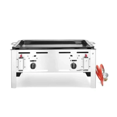 Abbildung von HENDI Bake Master maxi, Elektronisches Zündgerät, nur für Verwendung im Aussenbereich, Gasflaschen (Propan/Butan), 11,6kW(Hs), 650x540x(H)300mm, Bratpfanne 590x480mm (innenbereich), Edelstahl 18/0