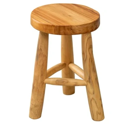 Abbildung von riess ambiente Sitzhocker BALI 45cm natur (Einzelartikel, 1 St), Wohnzimmer · Massivholz rund Beistelltisch Urban Jungle