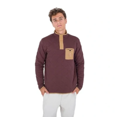 Abbildung von Hurley Herren Middleton Stepp Fleece, 1/4 Reißverschluss, mit Druckknöpfen Pullover Sweater, Expresso, XL