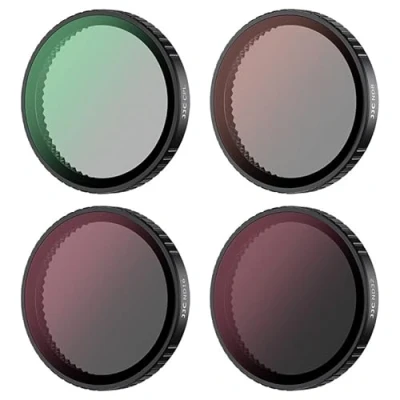Abbildung von JJC 4 Pack ND CPL Filter Kit Kompatibel mit DJI Osmo Action 5 Pro 3 Kamera, ND8 ND16 ND32 Mehrfach Beschichtet Neutraldichte Festfilter Zirkularpolarisator Zubehör