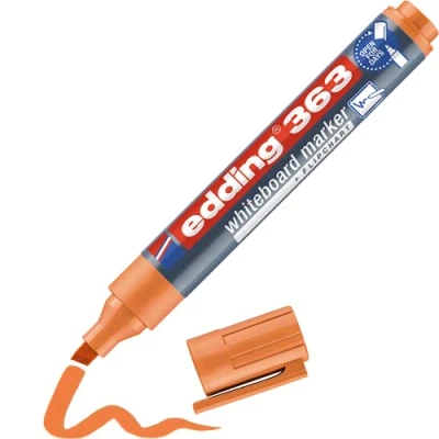 Abbildung von edding 363 Whiteboardmarker orange 1 Whiteboard Stift Keilspitze 5 mm Boardmarker abwischbar für Whiteboard, Flipchart, Magnettafel, Pinnwand, Memoboard Sketchnotes
