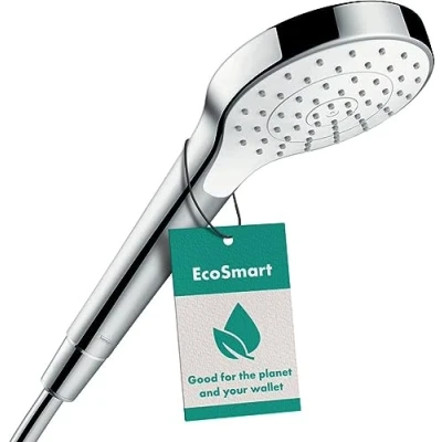 Abbildung von hansgrohe Handbrause &quot;Croma S&quot;, 11cm, 1 Strahlart wassersparend 7 l/min Weiß/chrom
