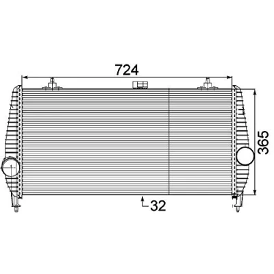 Abbildung von MAHLE ORIGINAL CI 173 000P Ladeluftkühler CITROËN: C5 III Kombi, PEUGEOT: 407 SW