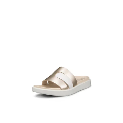 Abbildung von ECCO Flowt LOW Pantolette flach, Damen, Größe: 35, White/pure white/gold Schuhe