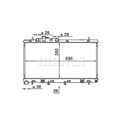 Abbildung von MAHLE ORIGINAL CR 1580 000S Kühler, Motorkühlung 698mm 350mm 26mm Automatikgetriebe Kühlrippen gelötet SUBARU: Legacy 3 Kombi, Outback II