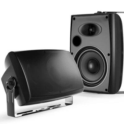 Abbildung von STUDIOFINIX Bluetooth Lautsprecher im Freien, 6.5 Zoll Paar Wandhalterung wasserdicht für Innen/Außen, 400W (schwarz)