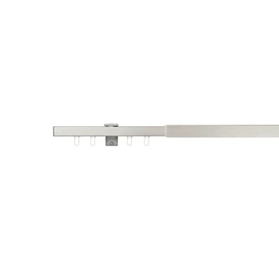 Abbildung von Vorhangschiene ausziehbar Gardinenschiene innenlauf, Gardinenstange, Innenlaufschiene, Deckenmontage, modern, 1 Lauf Edelstahl Optik 120 210 cm