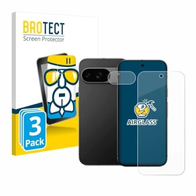 Abbildung von BROTECT Schutzglas für Google Pixel 9 (Display+Kamera) (3 Stück) Schutzfolie Panzer Folie Glas [Extrem Kratzfest 9H, Anti Fingerprint,