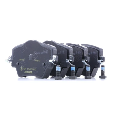 Abbildung von TEXTAR 2561701 Bremsbelagsatz für Verschleißwarnanzeiger vorbereitet mit Bremssattelschrauben BMW: X1, 2 Gran Tourer, 3 Limousine, MINI: Schrägheck